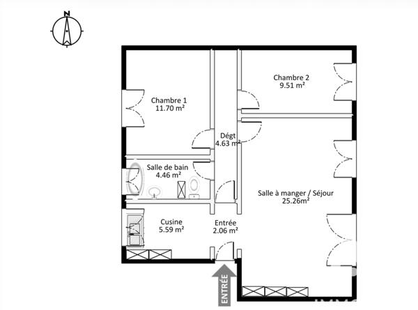 Appartement à vendre 4 pièces 63 m² Rueil-Malmaison