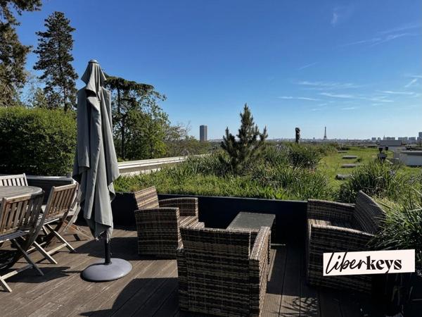 Duplex avec jardin et rooftop – Vue Paris – Esprit maison Saint Cloud / Val d'or (92)