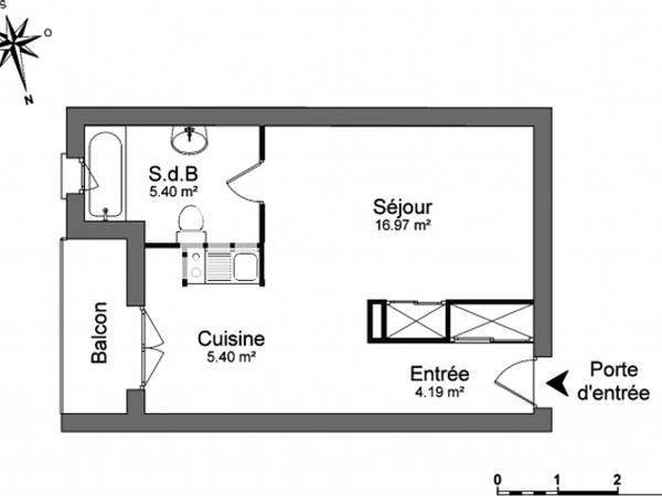 Location Studio 31.96 m² - 3 AVENUE DU PRESIDENT ANGOT Pau 64000