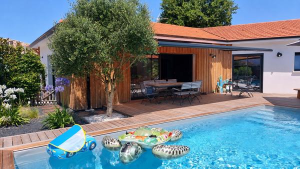 GUJAN-MESTRAS VILLA PLAIN-PIEDS 147m² GARAGE PISCINE
