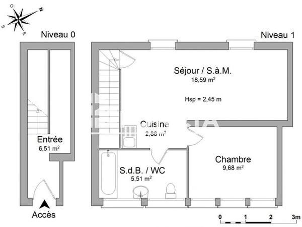 Location Appartement 2 pièces 43.15 m² - 7 RUE LOUIS PERIN 1er étage Rethel 08300