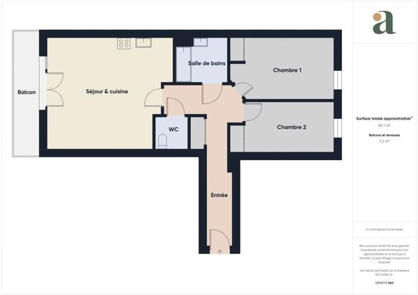 Appartement T3 moderne et lumineux à la vente à Rue Théophile Guillou, Saint-Herblain (44800)