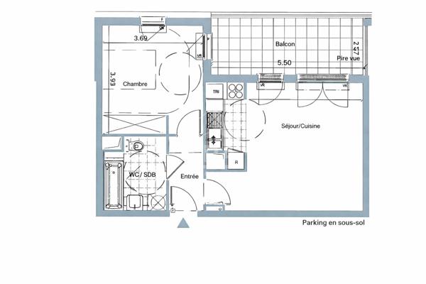 Appartement Guyancourt 2 pièce(s) 47.97 m2
