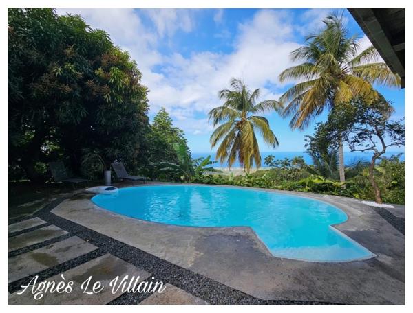 Villa + Appartement T3 Vue Mer et Morne avec Piscine sur 3 500 m2