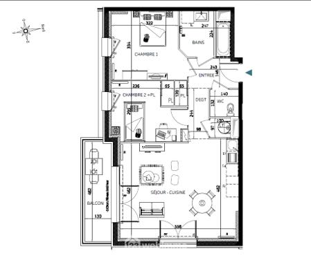 Appartement 62.09 m² à Poitiers 86000