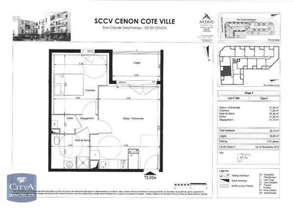 Appartement à louer 2 pièces 42.1m² Cenon (33150)