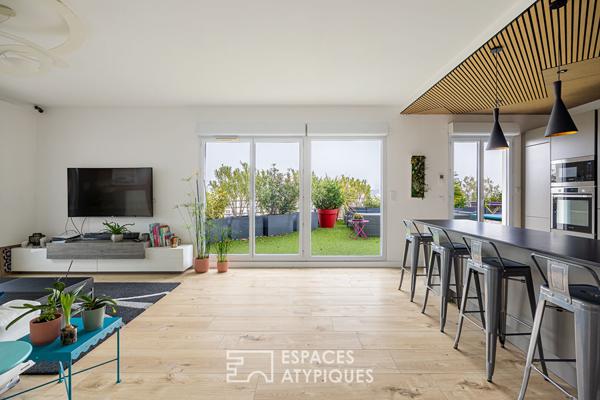 Toit terrasse rénové avec Vue Fourvière