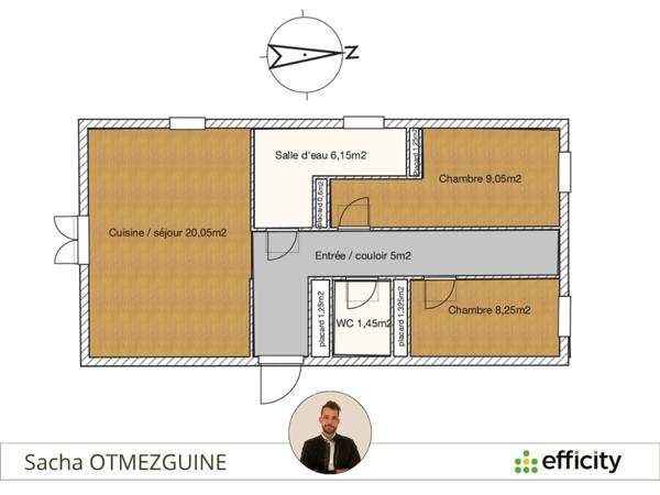 Appartement 3 pièces - 54 m²