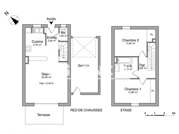 Location Maison 3 pièces 65.04 m² - 1 RUE DES LANNES Mourenx 64150