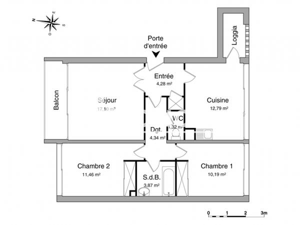 Location Appartement 3 pièces 65.35 m² - 4A+AD ROUTE DE BREST Quimper 29000