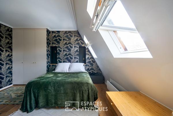 Studio rénové au dernier étage d’un immeuble avec ascenseur au coeur du Marais