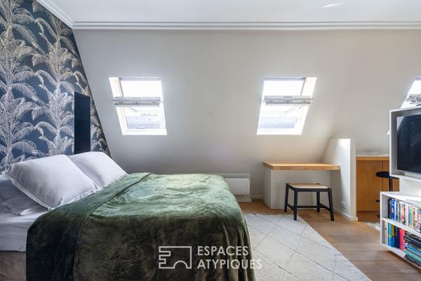 Studio rénové au dernier étage d’un immeuble avec ascenseur au coeur du Marais