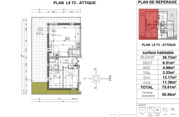 Hte Savoie - Vétraz Monthoux - T3 Attique