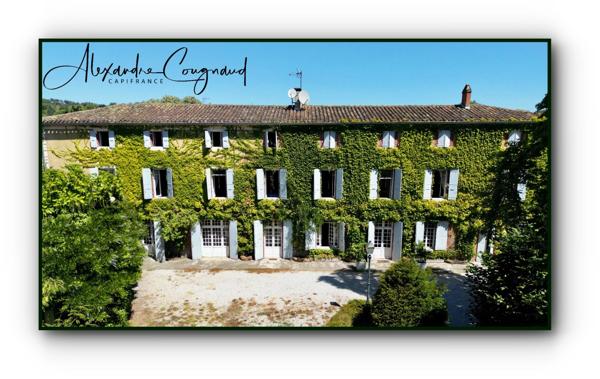 A vendre Roquecourbe (81) — Maison de maître XIXe, 500 m², 10 chambres, parc piscinable 2 271 m² — Aux portes du Sidobre