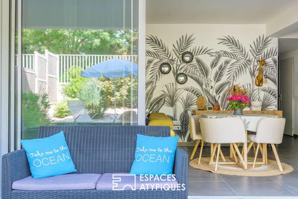 Appartement contemporain avec jardin et garage