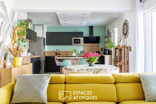 Appartement contemporain avec jardin et garage
