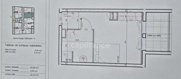 Studio à vendre T1 de 21 m2 CASTELNAU LE LEZ (34)