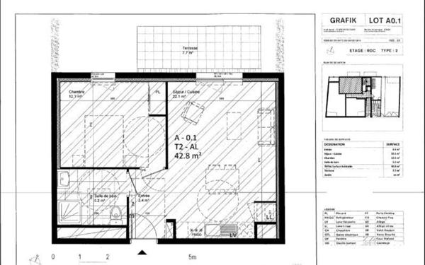 Appartement à louer    2 pièces • 42,80 m2 Lille