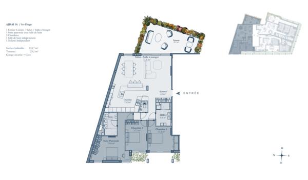 Appartement atypique avec terrasse et commerces à pied