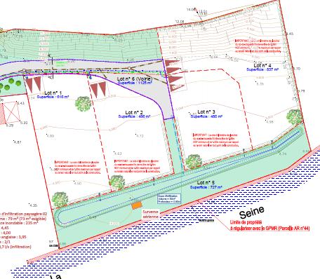 Rare à la vente, terrain en bord de Seine, Le Trait