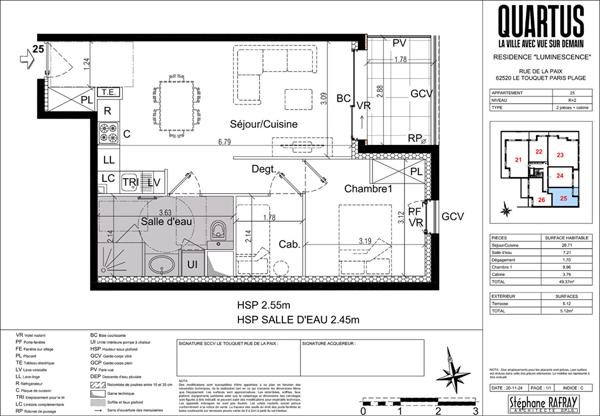 Appartement 2 pièces cabine 49.37 m²