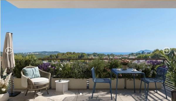 Dpt Alpes Maritimes (06), à vendre LA ROQUETTE SUR SIAGNE appartement T4 de 95,1 m² - Terrain de 0