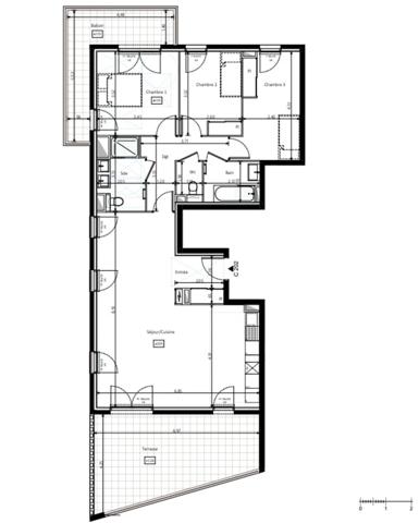 Dpt Alpes Maritimes (06), à vendre LA ROQUETTE SUR SIAGNE appartement T4 de 95,1 m² - Terrain de 0