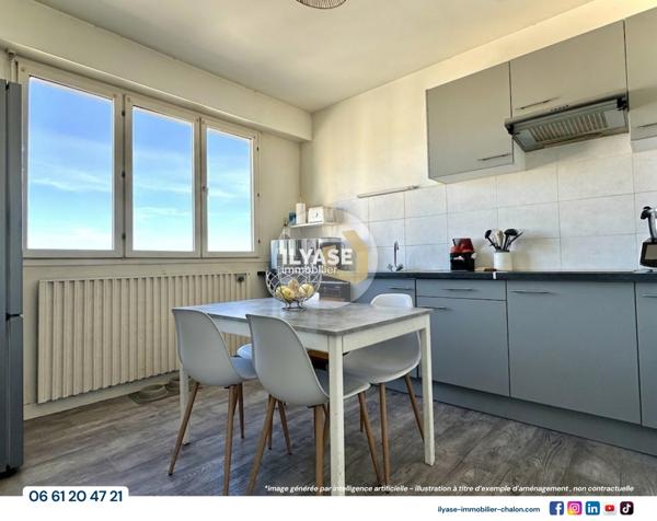 Chalon-sur-Saône (71100) Appartement T5 | 103 m² | Double balcon | Vue imprenable sur Chalon-sur-Saône | Place de parking privative
