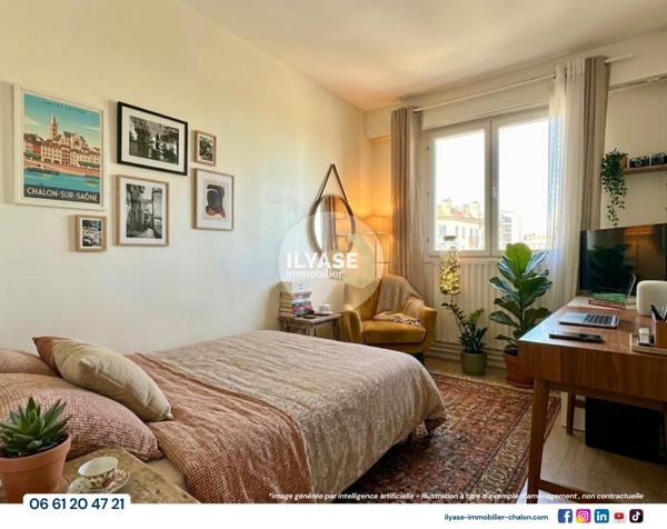 Chalon-sur-Saône (71100) Appartement T5 | 103 m² | Double balcon | Vue imprenable sur Chalon-sur-Saône | Place de parking privative