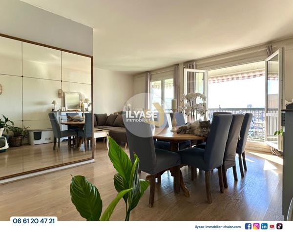 Chalon-sur-Saône (71100) Appartement T5 | 103 m² | Double balcon | Vue imprenable sur Chalon-sur-Saône | Place de parking privative
