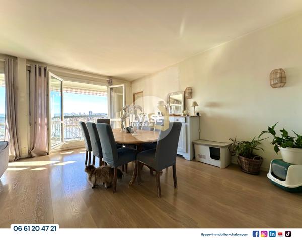 Chalon-sur-Saône (71100) Appartement T5 | 103 m² | Double balcon | Vue imprenable sur Chalon-sur-Saône | Place de parking privative