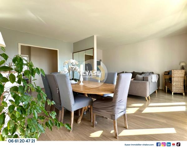 Chalon-sur-Saône (71100) Appartement T5 | 103 m² | Double balcon | Vue imprenable sur Chalon-sur-Saône | Place de parking privative
