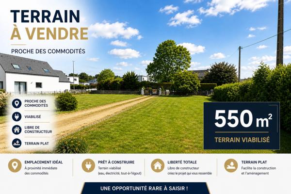 CLOHARS FOUESNANT (29) - Terrain 550 m² – Viabilisé, libre constructeur.