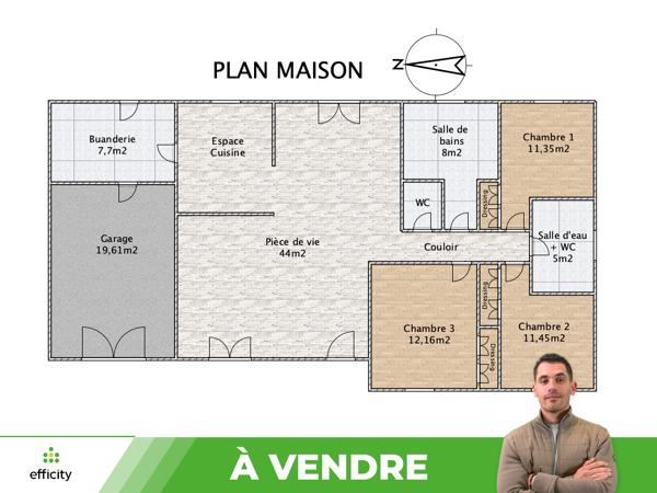 Maison
         5 pièces
        - 105 m² Exclusivité 140 000 € *