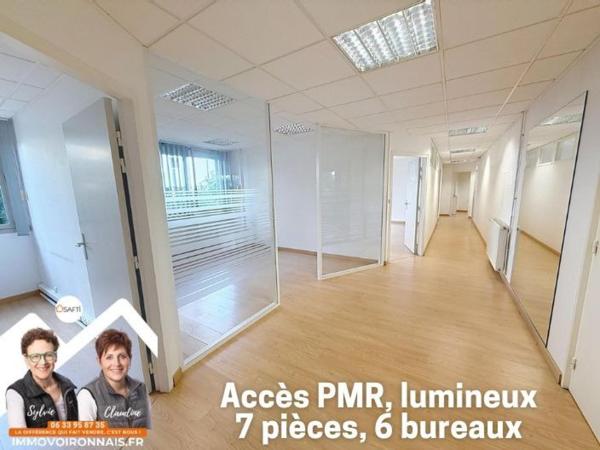 134 m² de bureaux lumineux avec ascenseur, accès PMR, au centre de Voiron