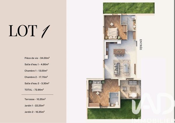 Appartement à vendre 4 pièces 72,9 m² Alès