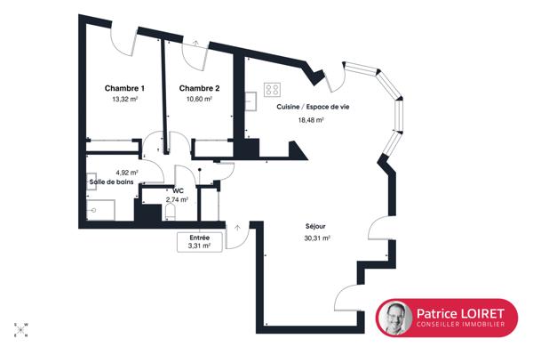 Quartier Procé, appartement de 84,74 m² 4e étage avec garage