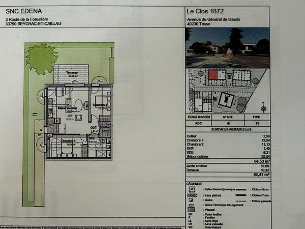 T3 TOSSE PROGRAMME NEUF 64.53 m2
