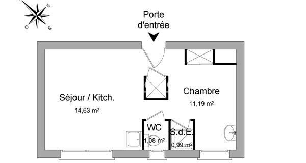 Location Appartement 2 pièces 27.89 m² - Toulouse 31400