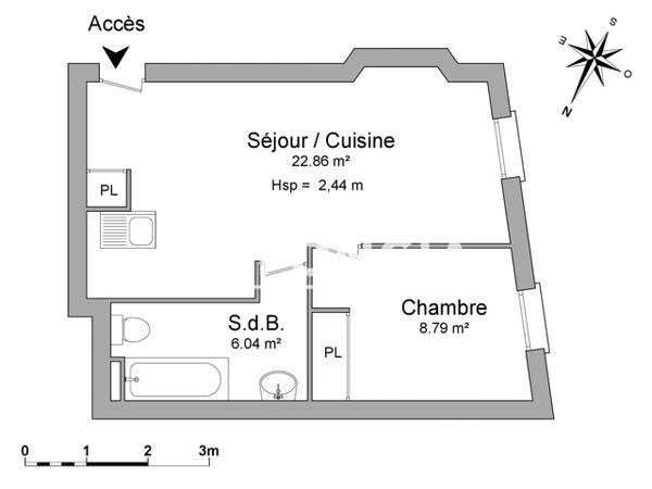 Location Appartement 2 pièces 37.69 m² - 10 RUE ENCLOS REY Nimes 30000