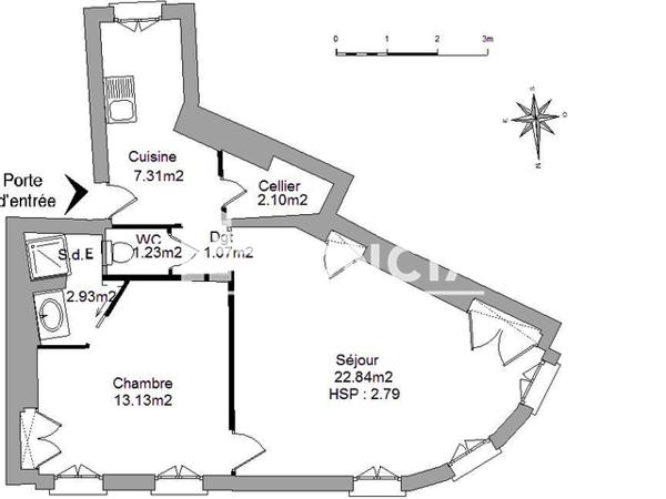 Location Appartement 2 pièces 50.61 m² - 17 REMPART MARTAINVILLE Rouen 76000