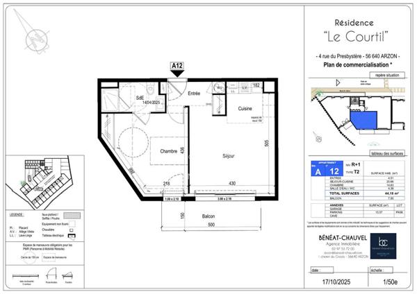 ARZON Appartement 2 pièces 44 m²