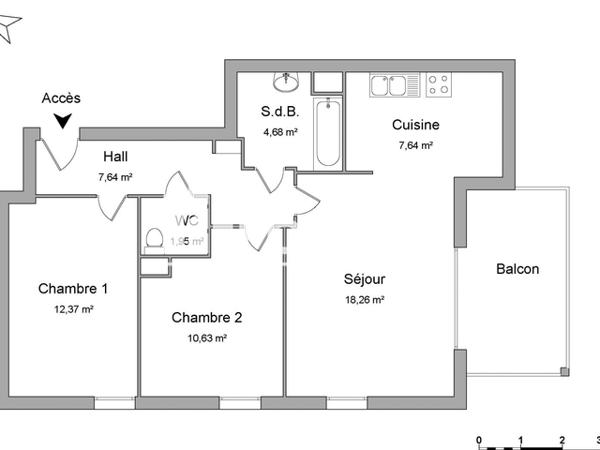 Location Appartement 3 pièces 63.17 m² - 47A RUE ROGG HAAS Sierentz 68510