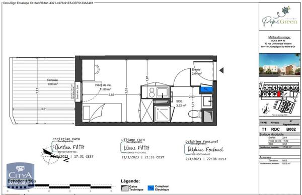 Location appartement Saint-Priest (69800) 1 pièce 17.96m²