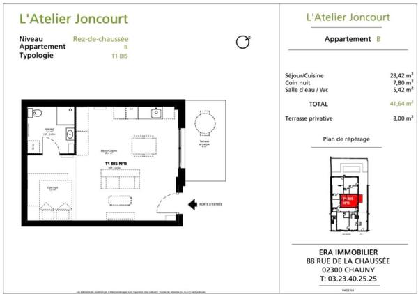 Appartement T1 CHAUNY