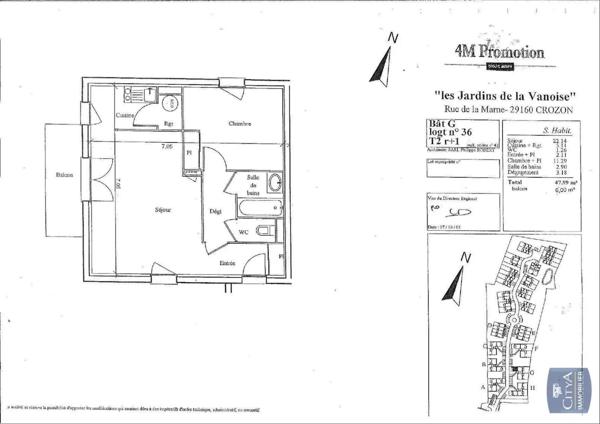Appartement à louer 2 pièces 47.71m²