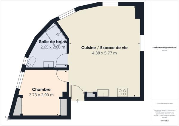 Charmant appartement 3 pièces de 39 m² Entièrement rénové Vue mer dégagée Nice Mont Boron
