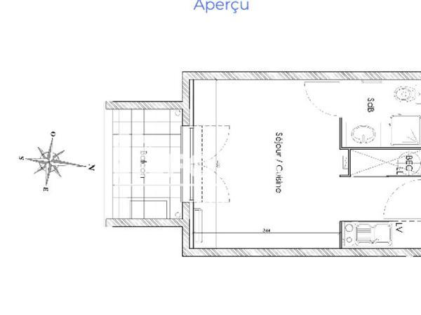 Location Studio 20.9 m² - Marseille 13010