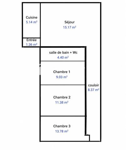 appartement 69m2 batignolles