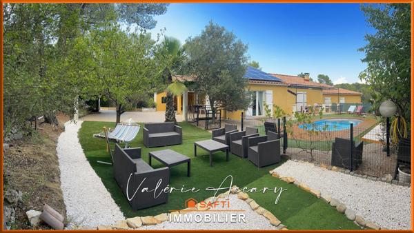 Rocbaron : Maison individuelle de 202 m² sur un terrain de 1703 m² avec 6 chambres, piscine, garage, T2 indépendant…...